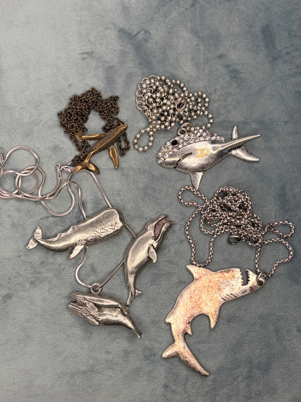 Vintage-Inspired Marine Life Pendant Necklace Lot (6 Pieces)